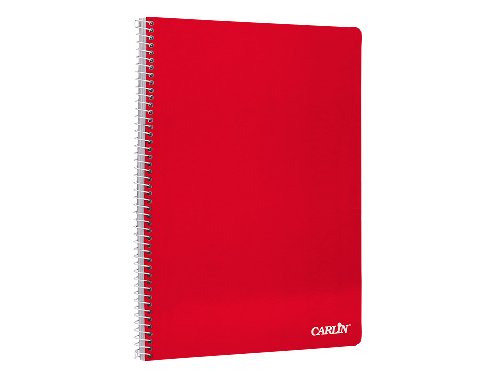 CUADERNO ESPIRAL CARLIN A4 TAPA DURA 80H 90GR CUADRO 4MM CON MARGEN COLORES SURTIDOS