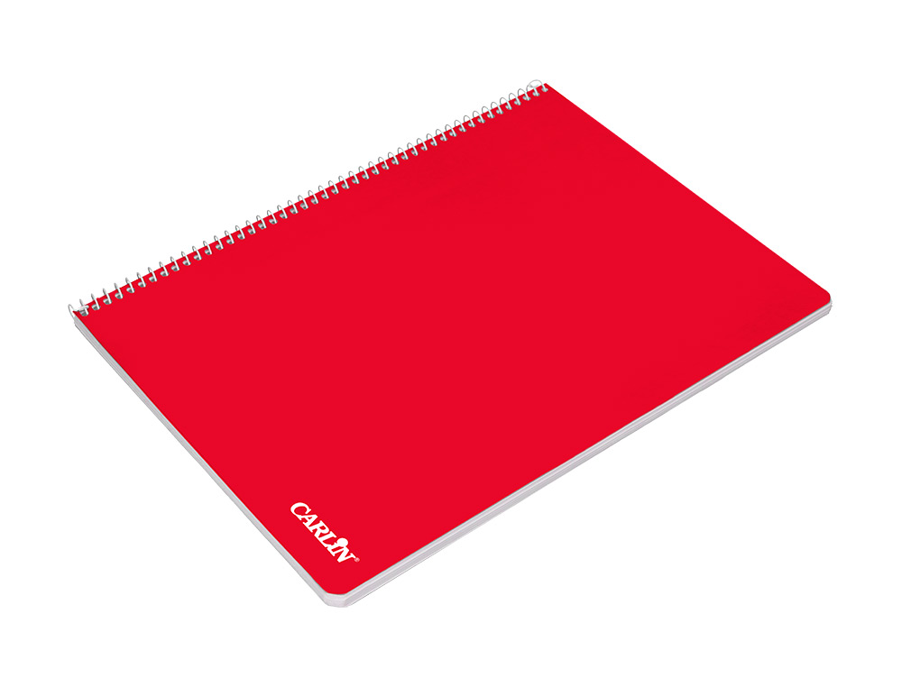 CUADERNO ESPIRAL CARLIN A4 TAPA DURA 80H 90GR CUADRO 4MM CON MARGEN COLORES SURTIDOS