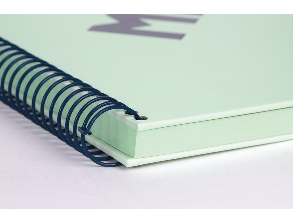 CUADERNO ESPIRAL MILAN TAPA DURA DIN A4 80 HOJAS MICROPERFORADO 4 TALADROS CUADRO 5 MM SERIE 1918 VERDE