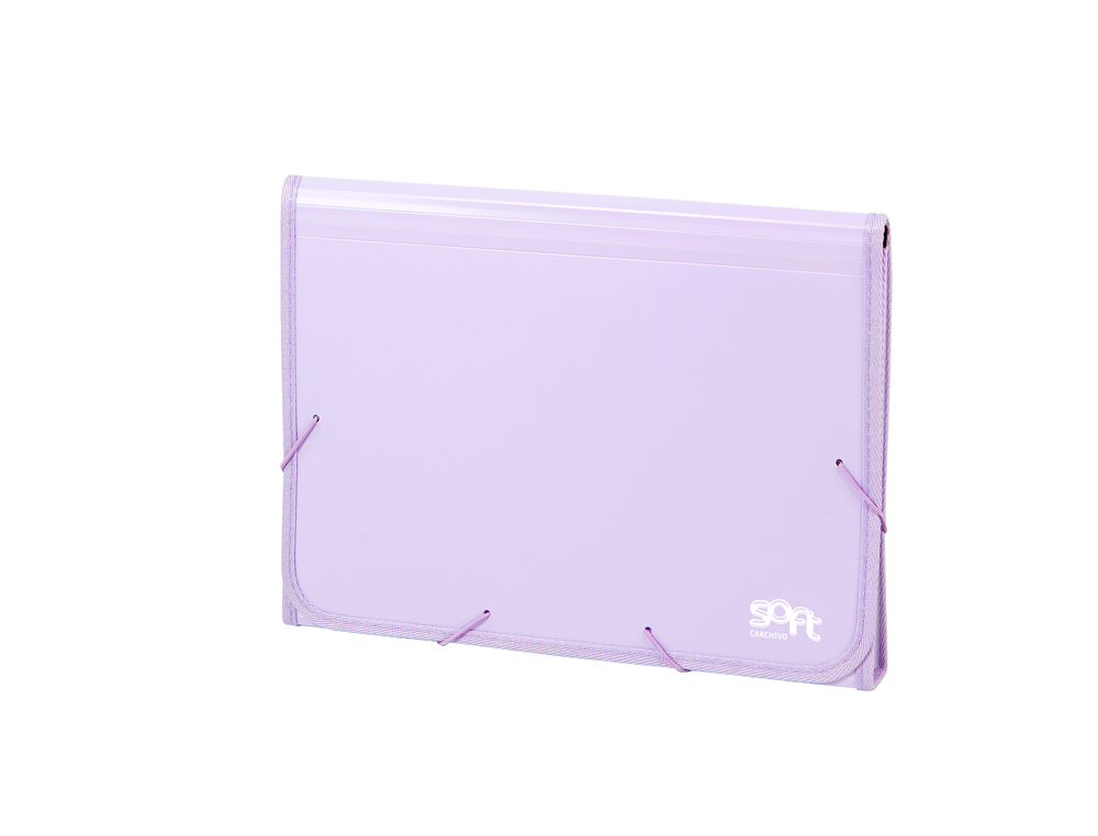 CARPETA CARCHIVO CLASIFICADORA ACORDEON 13 DEPARTAMENTOS POLIPROPILENO FOAM SOFT CON RIBETE Y GOMAS