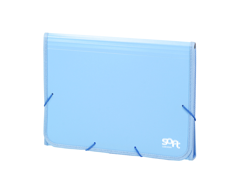 CARPETA CARCHIVO CLASIFICADORA ACORDEON 13 DEPARTAMENTOS POLIPROPILENO FOAM SOFT CON RIBETE Y GOMAS