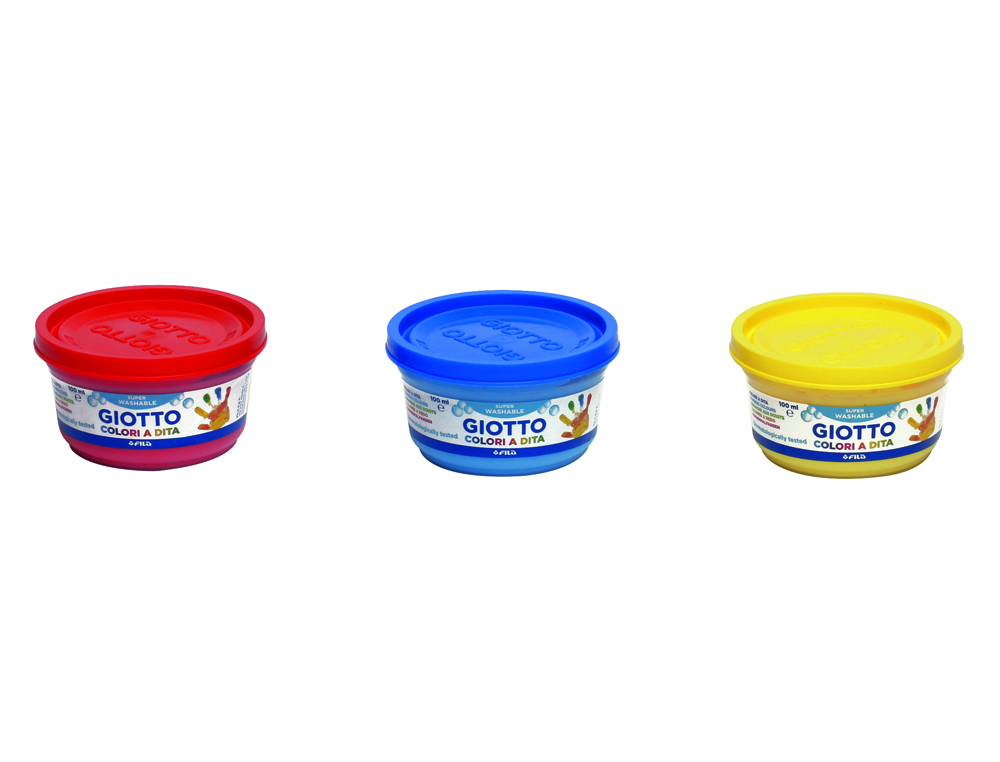 PINTURA A DEDOS GIOTTO 100 ML ESTUCHE DE 3 UNIDADES COLORES SURTIDOS