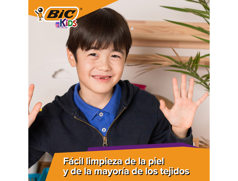 ROTULADOR BIC KIDS COMFORT JUMBO LAVABLE ESTUCHE DE 12 UNIDADES COLORES SURTIDOS