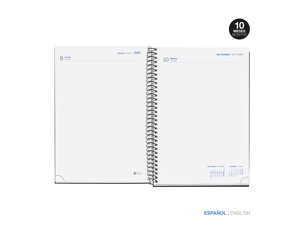 AGENDA ESPIRAL ESCOLAR MIQUELRIUS PLUS BASIC 2024-2025 DIA PAGINA 150X213 MM ROSA
