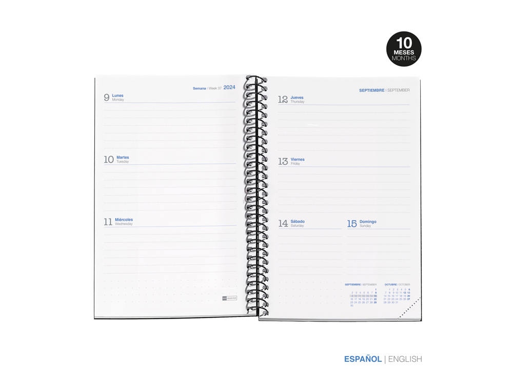 AGENDA ESPIRAL ESCOLAR MIQUELRIUS ACTIVA WRITE 2024-2025 SEMANA VISTA 117X174 MM ROSA