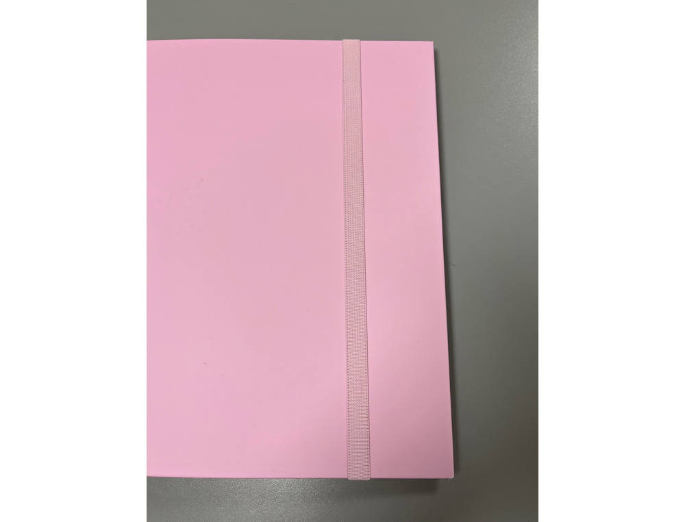 CARPETA 4 ANILLAS DE 35 MM PARDO CARTON FORRADO TOUCH DIN A4 CON RECAMBIO 120 HOJAS 90 GR ROSA PASTEL