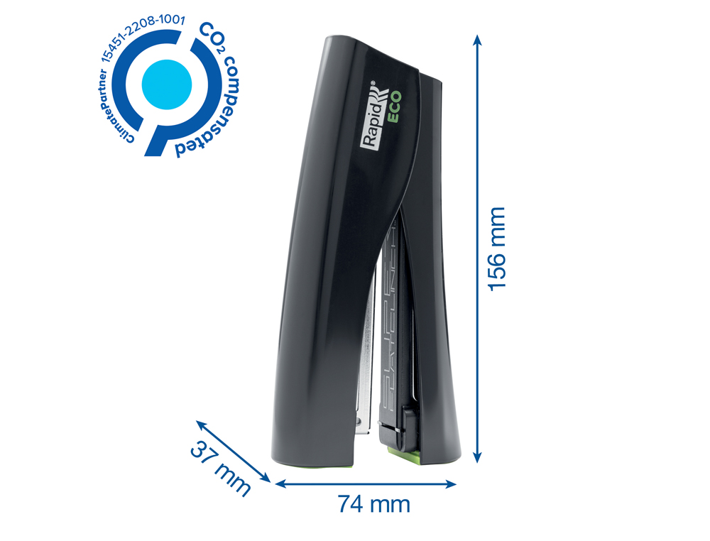 GRAPADORA RAPID ECO STAND UP PLASTICO 100% RECICLADO CAPACIDAD 25 HOJAS