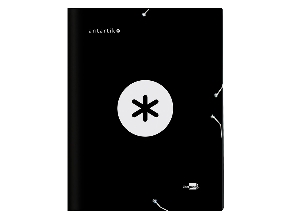 CARPETA ANTARTIK CLASIFICADORA A4 12 DEPARTAMENTOS GOMAS CARTON FORRADO COLOR NEGRO