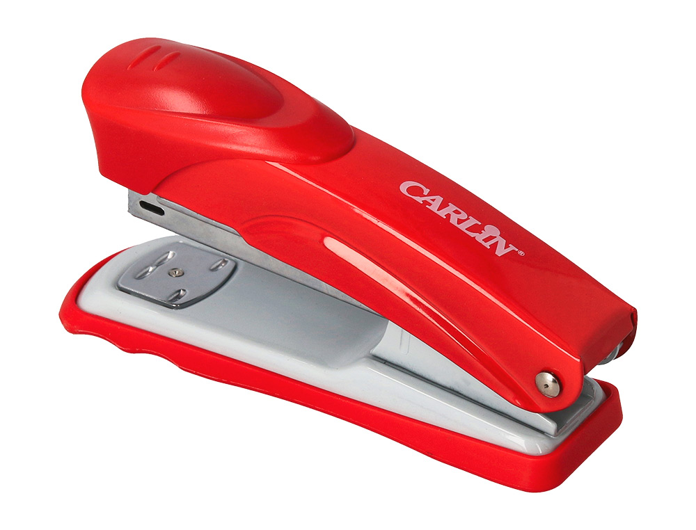 GRAPADORA CARLIN METALICA ROJA CAPACIDAD 20 HOJAS
