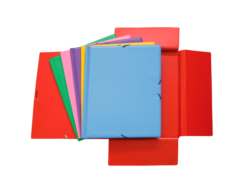CARPETA GOMA GRAFOPLAS FOLIO FORRADA 3 SOLAPAS PVC VIOLETA
