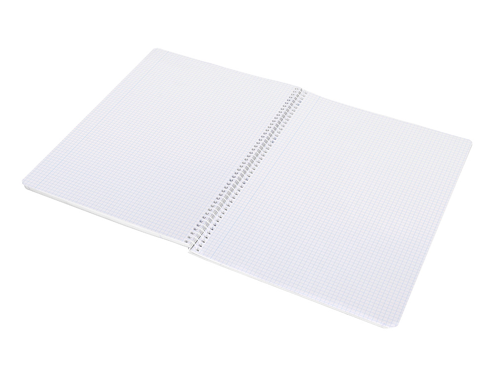 CUADERNO ESPIRAL CARLIN A4 TAPA PLASTICO 80H 90GR CUADRO 4MM CON MARGEN 6 COLORES SURTIDOS REFº 16020
