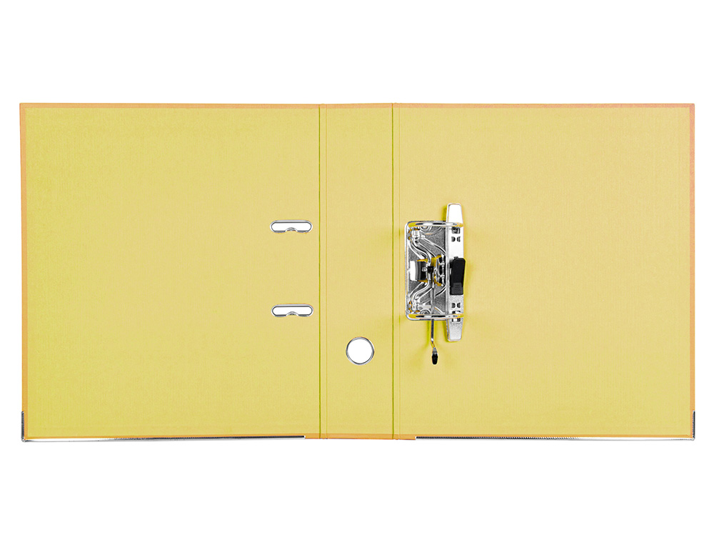 ARCHIVADOR DE PALANCA CARLIN DIN A4 FORRADO POLIPROPILENO CON RADO LOMO ANCHO 75 MM AMARILLO