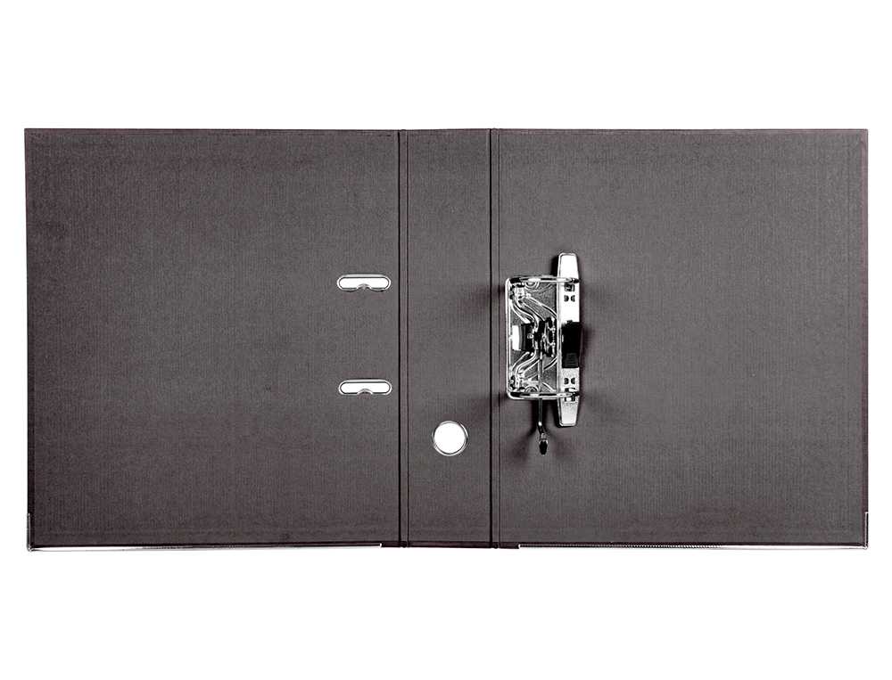 ARCHIVADOR DE PALANCA CARLIN DIN A4 FORRADO POLIPROPILENO CON RADO LOMO ANCHO 75 MM NEGRO