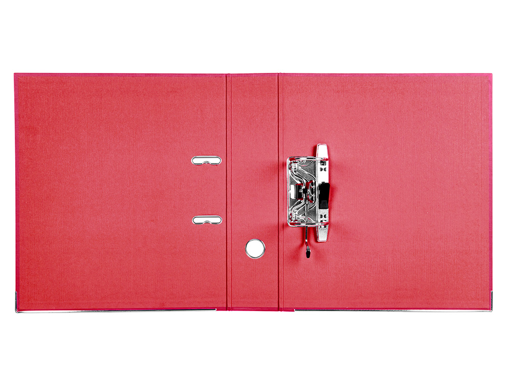 ARCHIVADOR DE PALANCA CARLIN DIN A4 FORRADO POLIPROPILENO CON RADO LOMO ANCHO 75 MM ROJO