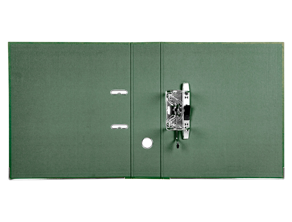 ARCHIVADOR DE PALANCA CARLIN FOLIO FORRADO POLIPROPILENO CON RADO LOMO ANCHO 75 MM VERDE