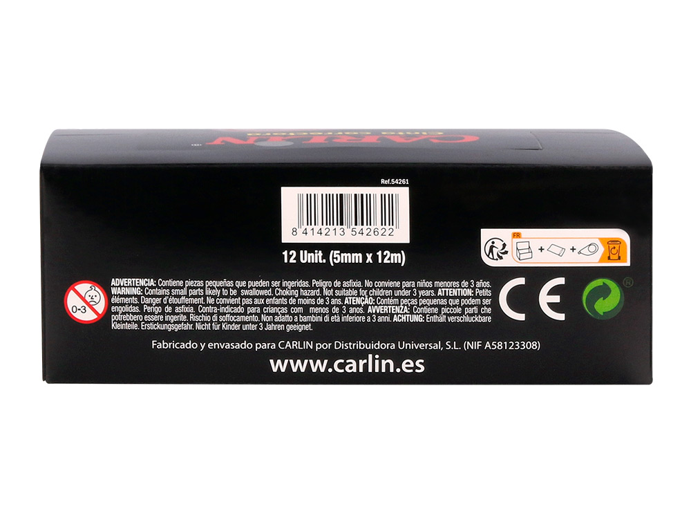 CORRECTOR CARLIN CINTA BLANCO 5 MM X 12 M