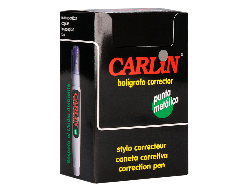CORRECTOR CARLIN LAPIZ ROLLER PUNTA METALICA DE 1.6 MM CAPACIDAD 8 ML