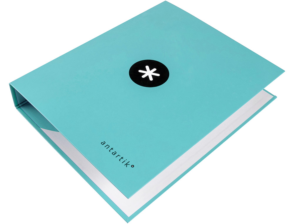 CARPETA 4 ANILLAS 40 MM MIXTAS ANTARTIK A4 FORRADA COLOR MENTA