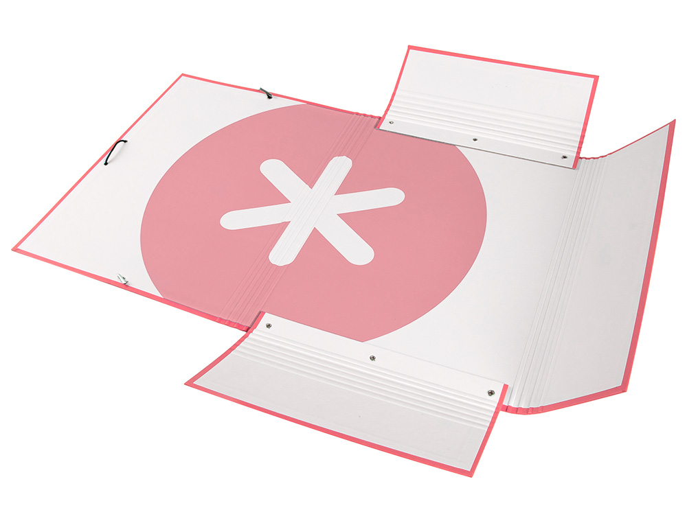 CARPETA ANTARTIK GOMAS TRES SOLAPAS CARTON FORRADO A4 COLOR CORAL