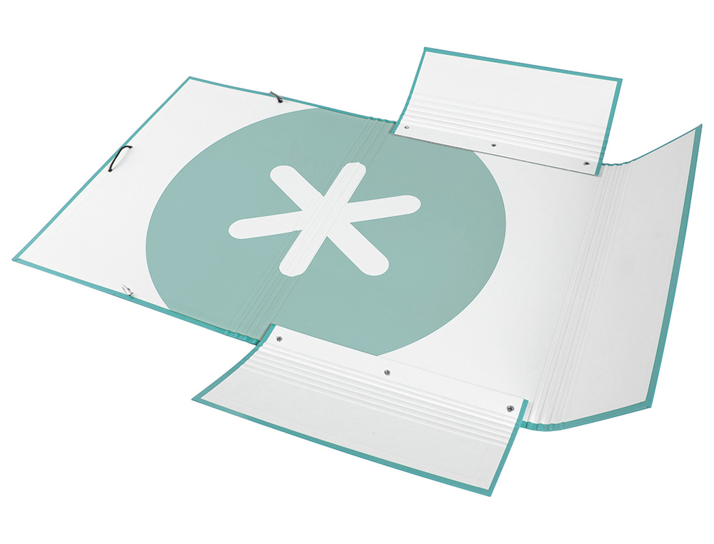 CARPETA ANTARTIK GOMAS TRES SOLAPAS CARTON FORRADO A4 COLOR MENTA