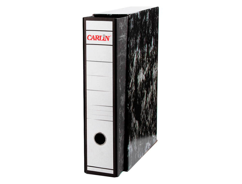 CAJA ARCHIVADOR CARLIN FOLIO NEGRO JASPEADO
