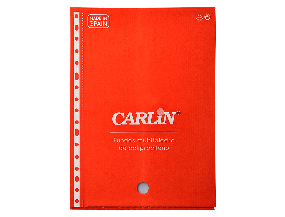 FUNDA MULTITALADRO CARLIN POLIPROPILENO FOLIO STANDARD 16 TALADROS CAJA DE 100 UNIDADES
