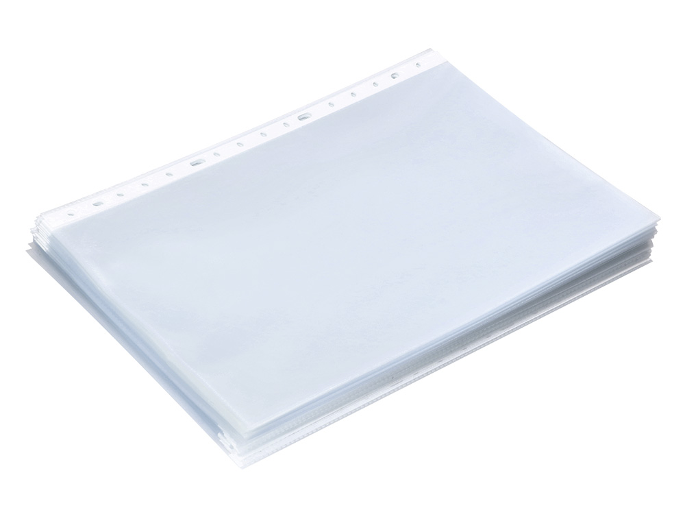 FUNDA MULTITALADRO CARLIN POLIPROPILENO FOLIO RUGOSO EXTRA 16 TALADROS CAJA DE 100 UNIDADES
