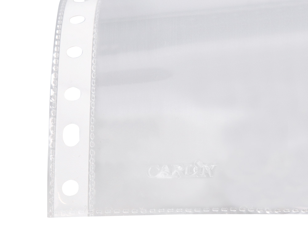 FUNDA MULTITALADRO CARLIN POLIPROPILENO DIN A4 LISO EXTRA 16 TALADROS CAJA DE 100 UNIDADES