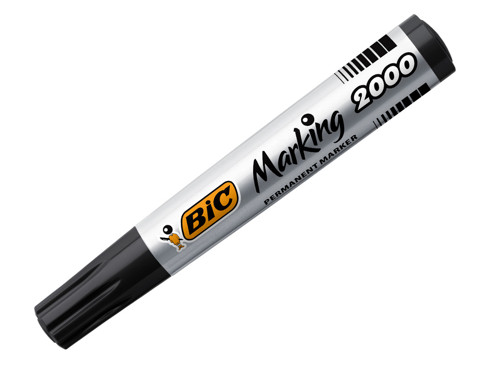 ROTULADOR BIC MARCADOR ECO PERMANENTE MARKING 2000 NEGRO TRAZO 1,7 MM CAJA DE 12 UNIDADES