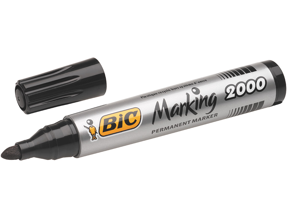 ROTULADOR BIC MARCADOR ECO PERMANENTE MARKING 2000 NEGRO TRAZO 1,7 MM CAJA DE 12 UNIDADES
