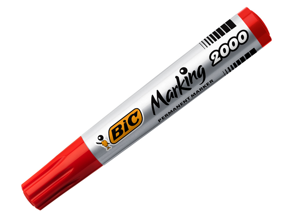 ROTULADOR BIC MARCADOR ECO PERMANENTE MARKING 2000 ROJO TRAZO 1,7 MM CAJA DE 12 UNIDADES