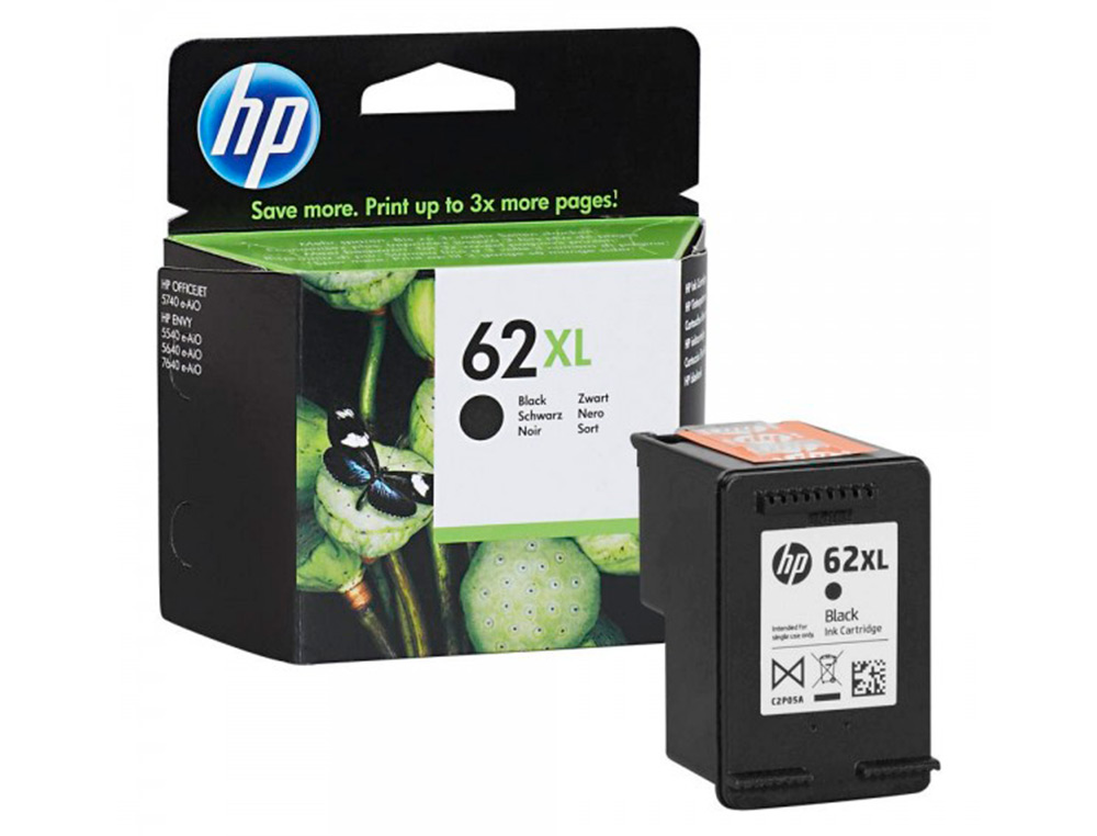 INK-JET HP 62XL ENVY 5640/7640 OFFICEJET 5740 NEGRO 600 PAG