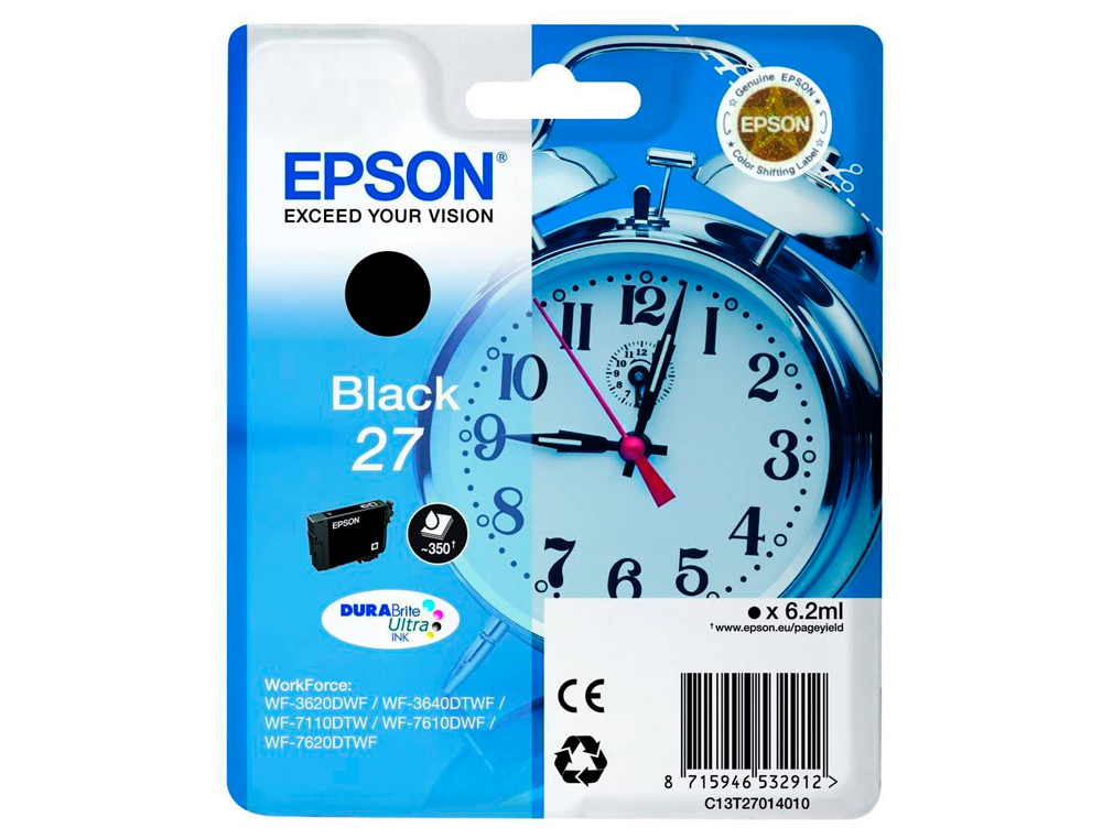 INK-JET EPSON 27 WF 3620 / 3640 / 7110 / 7610 / 7620 NEGRO 350 PAG