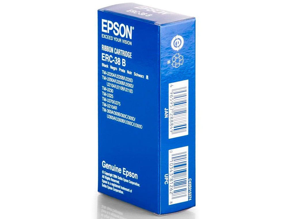 CINTA IMPRESORA EPSON ORIG. TM-300/TM-U200/TM-U210/TM-375 ERC-38B NEGRA