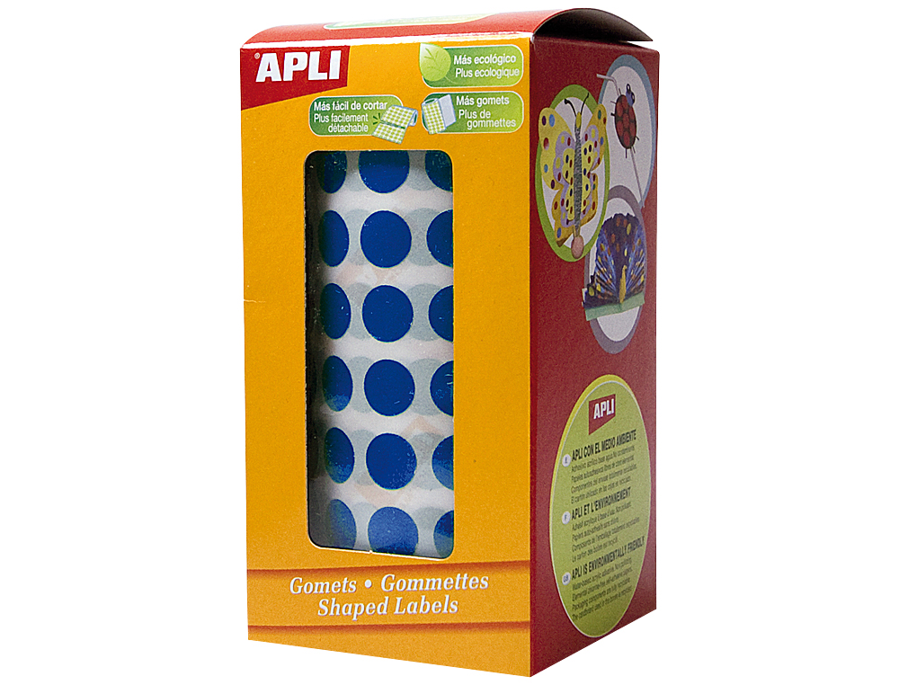 GOMETS AUTOADHESIVOS CIRCULARES 10,5MM AZUL ROLLO DE 5192 UNIDADES