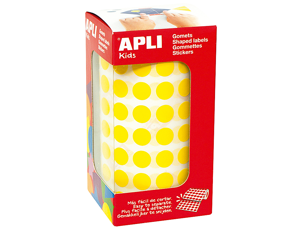 GOMETS AUTOADHESIVOS CIRCULARES 10,5MM AMARILLO ROLLO DE 5192 UNIDADES