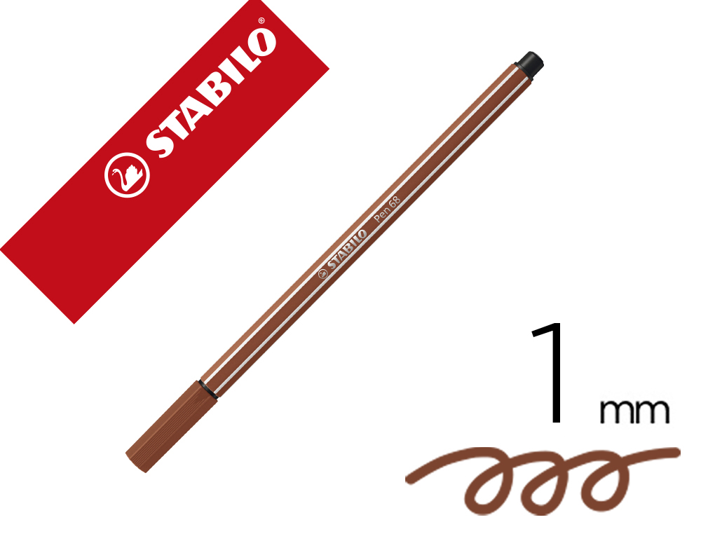 ROTULADOR STABILO ACUARELABLE PEN 68 SANGUINA PUNTA GRUESA 1MM