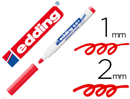 ROTULADOR EDDING PARA PIZARRA BLANCA 661 COLOR ROJO PUNTA REDONDA 1-2 MM