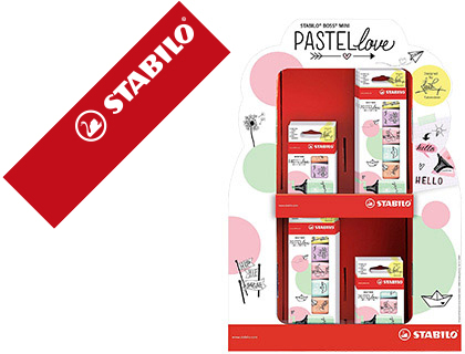 ROTULADOR STABILO BOSS MINI PASTEL LOVE EXPOSITOR DE 72 UNIDADES COLORES SURTIDOS