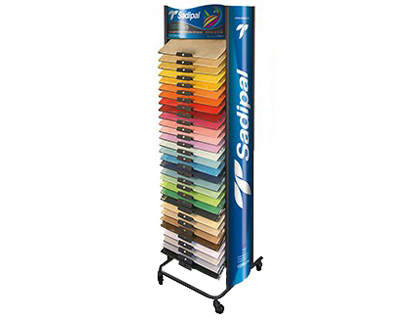 EXPOSITOR CARTULINA FABRIANO METALICO DE PIE 75 HOJAS POR COLOR 30 COLORES SURTIDOS 600X600X2018 MM