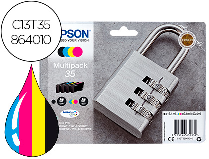 INK-JET EPSON 35 T3586 PRO WF-4720DWF / 4725DWF / 4730DTWF / 4740DTWF MULTIPACK NEGRO AMARILLO CIAN MAGENTA