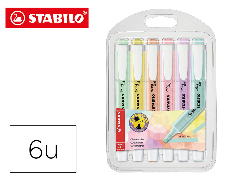 Rotulador FLUO. STABILO SWING PASTEL ESTUCHE 8