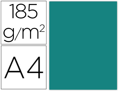 CARTULINA GUARRO DIN A4 VERDE MENTA 185 GR PAQUETE DE 50 HOJAS