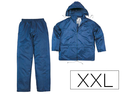 CONJUNTO DE LLUVIA DELTAPLUS 400 POLIESTER/PVC AZUL MARINO TALLA XXL
