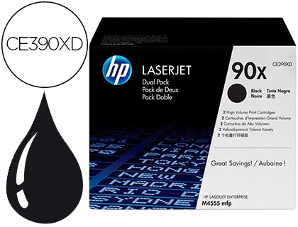 TONER HP LASERJET 90X ENTERPRISE M4555MFP NEGRO PACK DE 2 UNIDADES 24000 PAGINAS