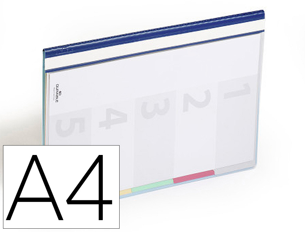 CARPETA DOSSIER FASTENER PLASTICO DURACLIP DIN A4 CON 5 SEPARADORES E INDICE LOMO COLOR AZUL PACK DE 5 UNIDADES
