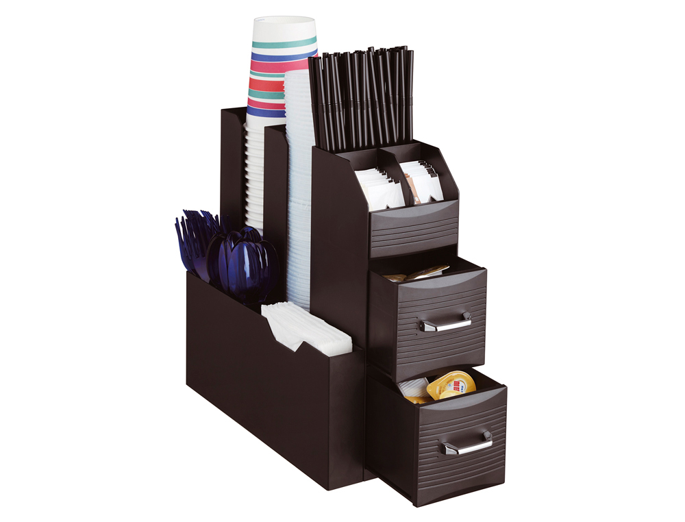 ORGANIZADOR ARCHIVO 2000 HORA DEL CAFE VARIOS COMPARTIMENTOS ACCESORIOS CAFE POLIPROPILENO NEGRO