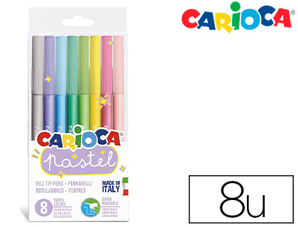 ROTULADOR CARIOCA PASTEL BLISTER DE 8 UNIDADES COLORES SURTIDOS