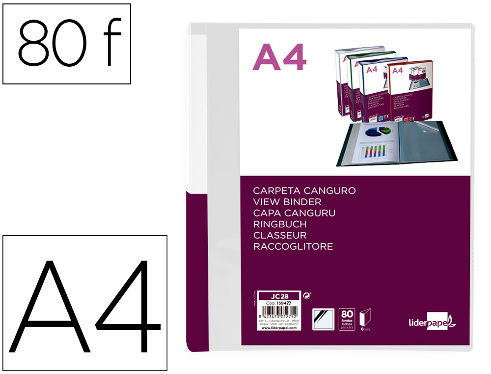 Carpeta dossier con pinza lateral Liderpapel 30 hojas Din A4 color (11298)