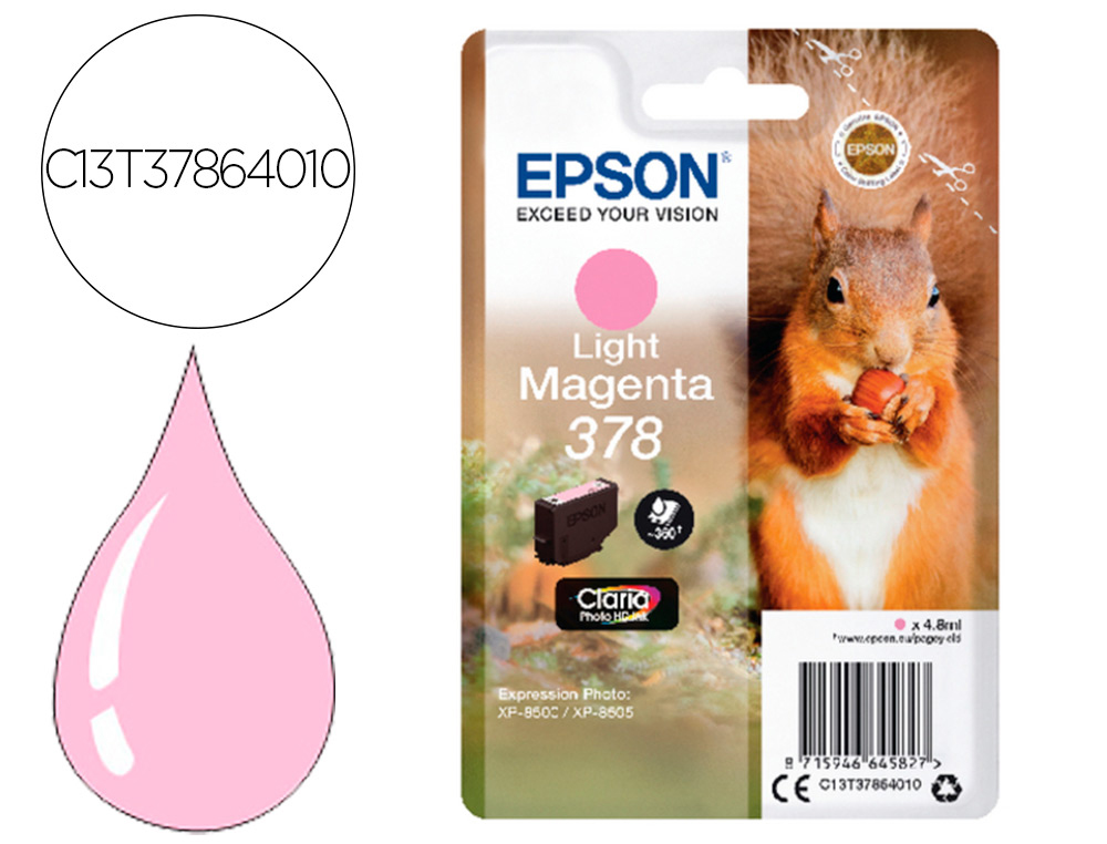 INK-JET EPSON 378 EXPRESSION HOME XP-8605 / 8606 / XP-15000 / XP-8500 / 8505 MAGENTA CLARO 360 PAG
